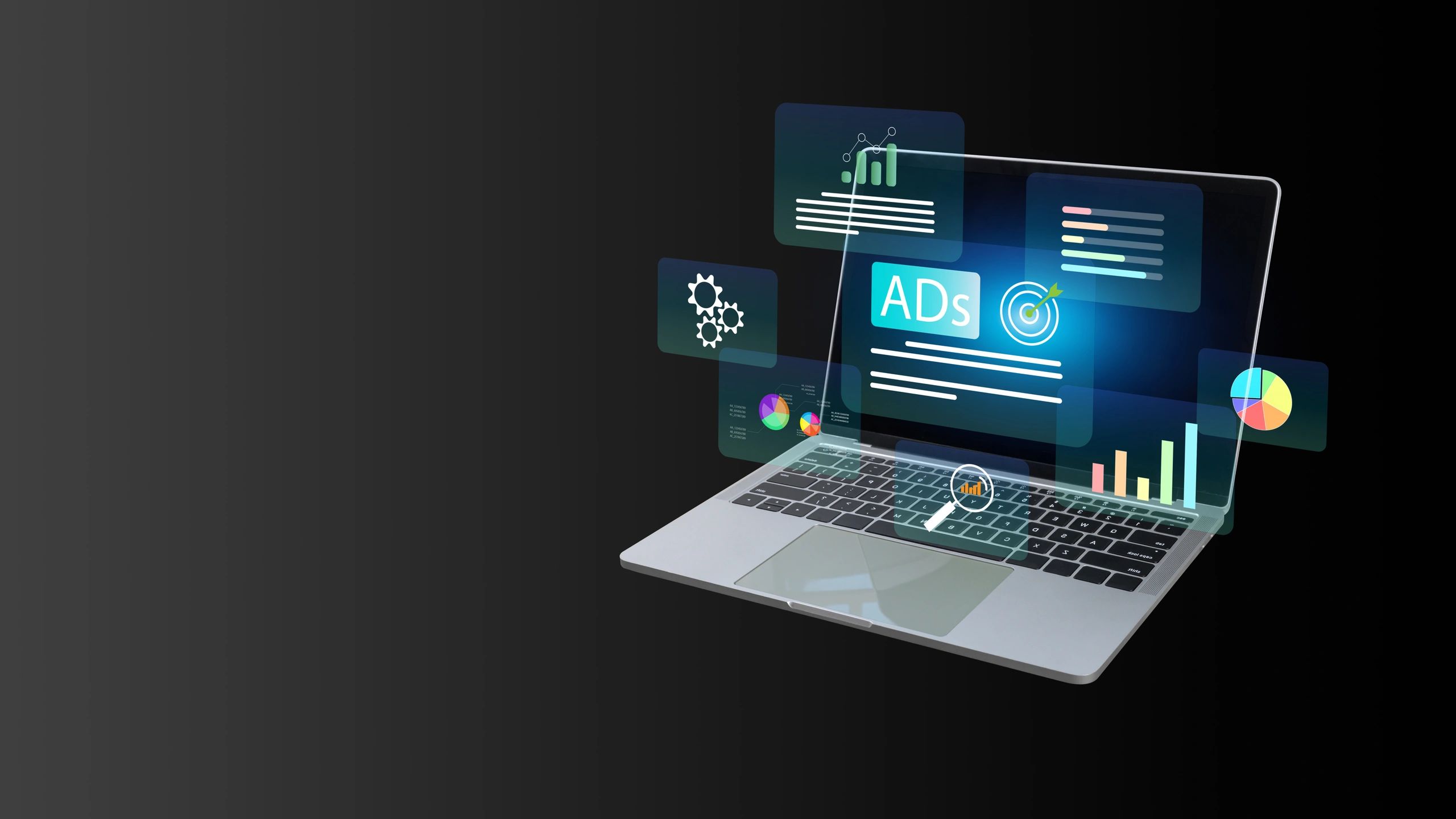 Laptop showing digital advertising dashboard