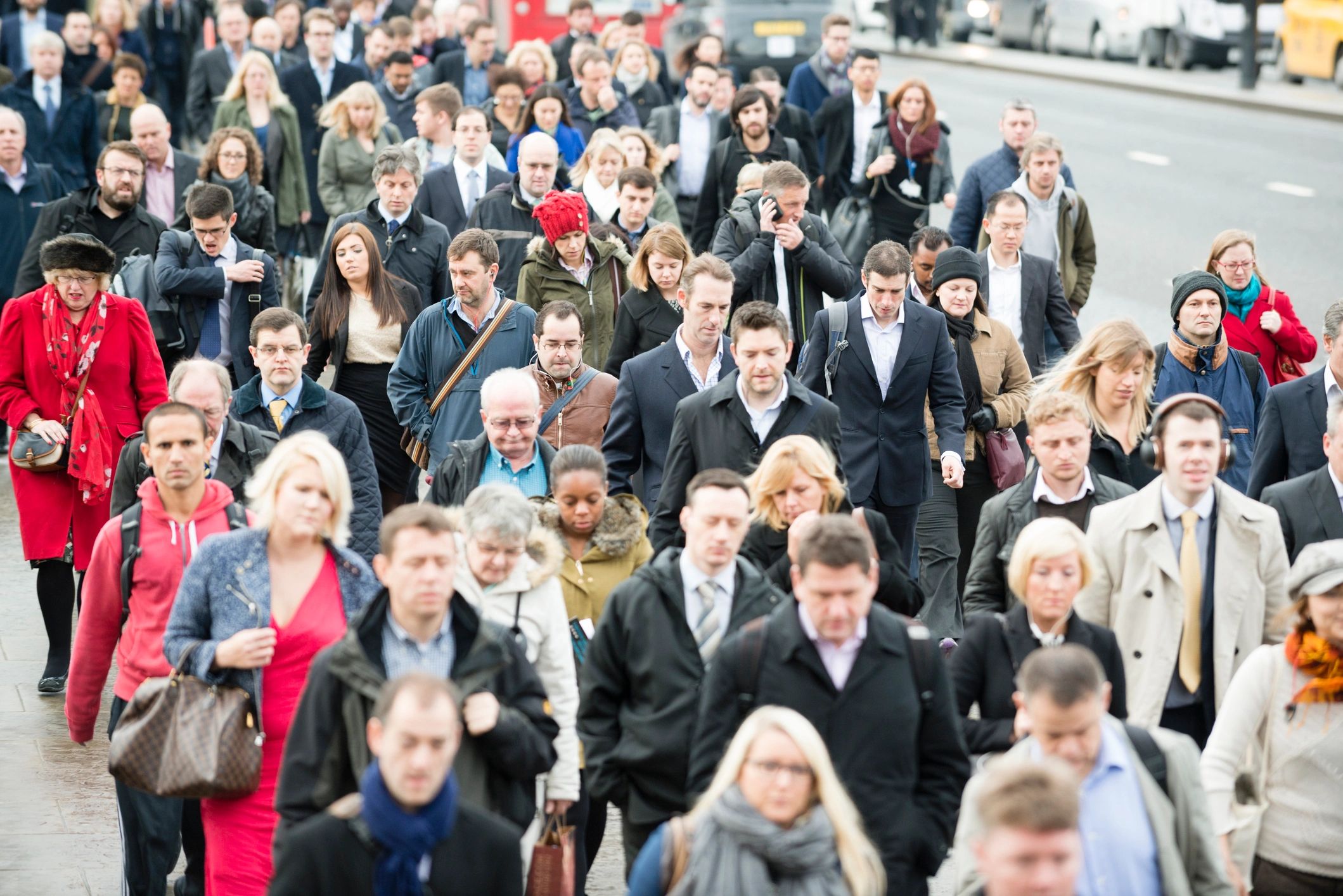 People walking together in a busy city street